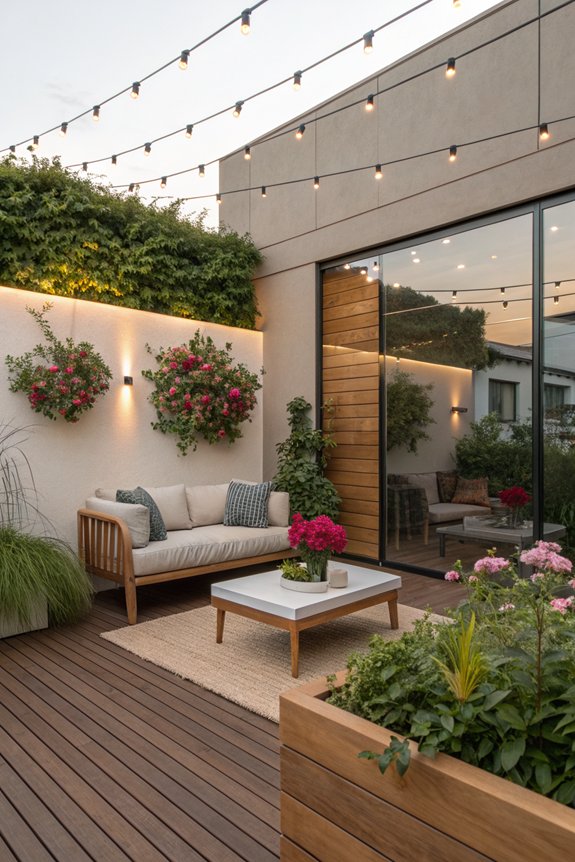 mirrors enhance patio space