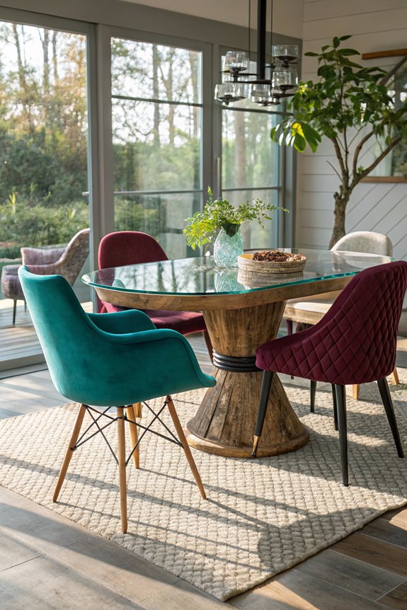 mixing chair heights creatively