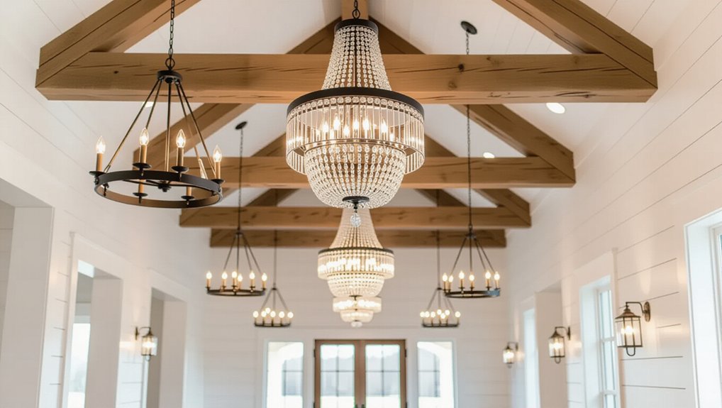 modern farmhouse foyer chandeliers