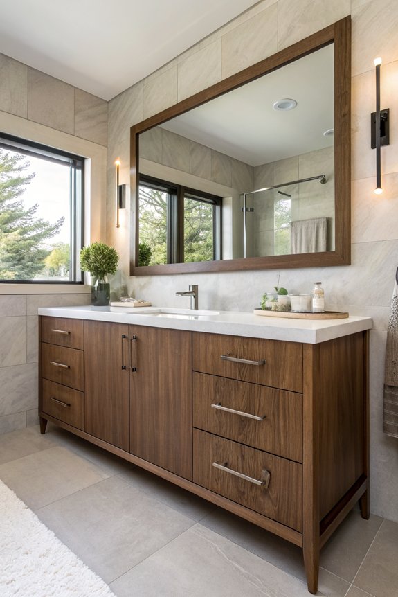 modern walnut vanity elegance