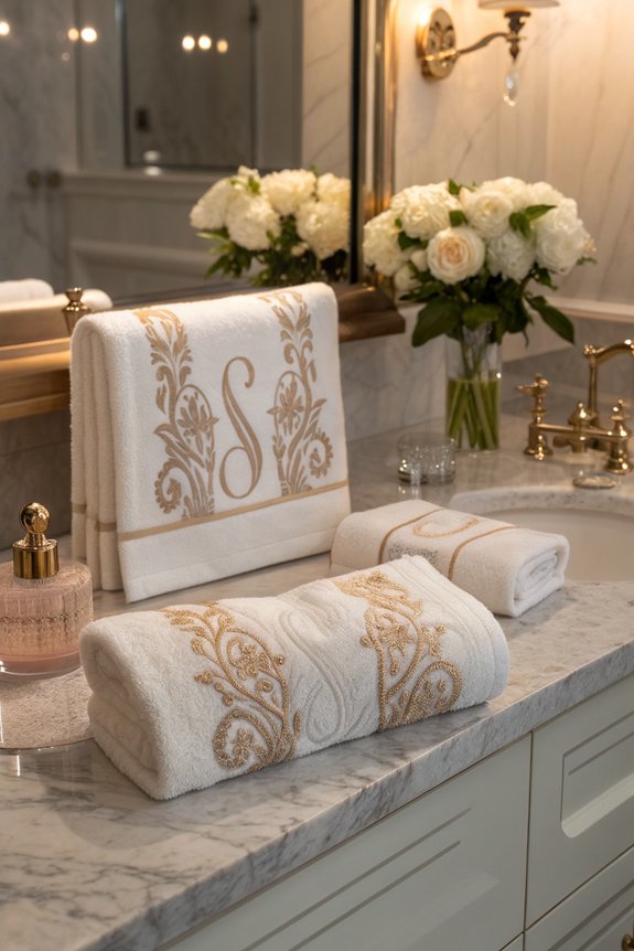 monogrammed towels for elegance