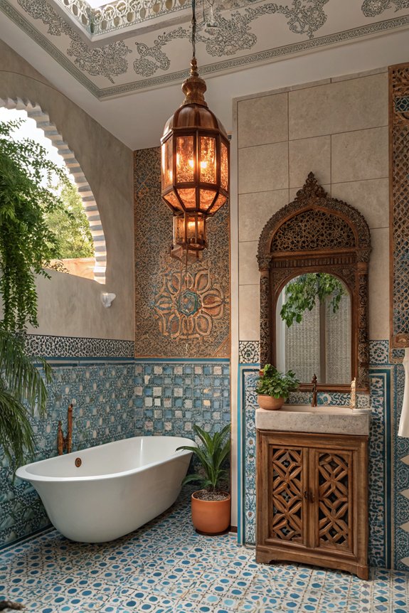 moroccan inspired bathroom lighting