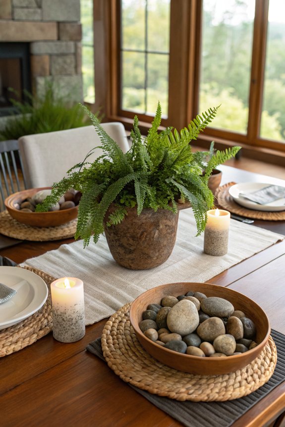 natural wood and stone