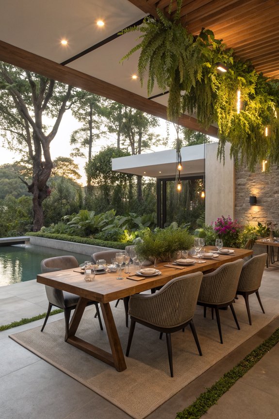 nature inspired outdoor dining