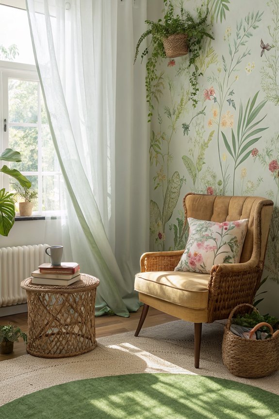 nature inspired reading nook