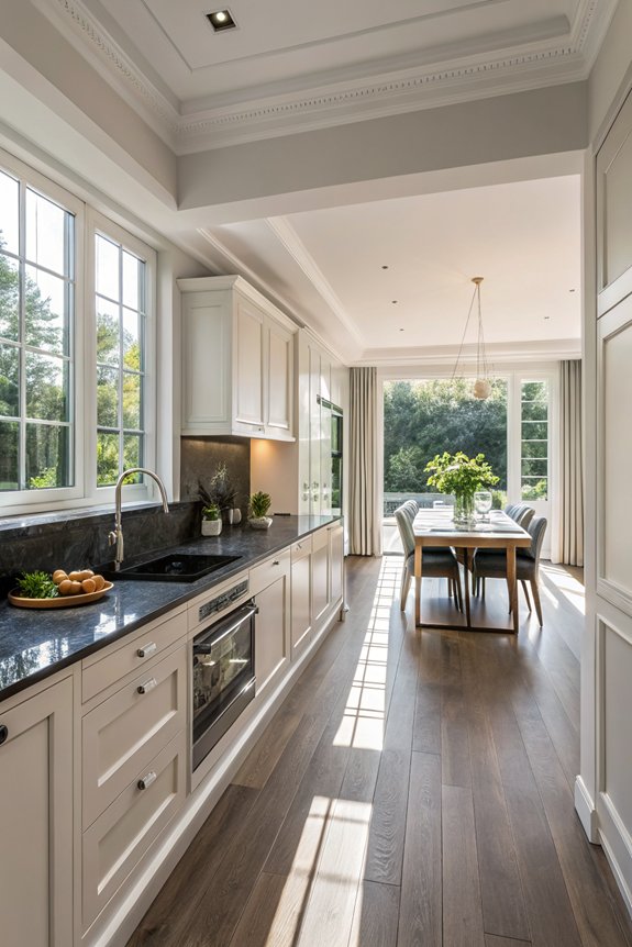 open kitchen pass throughs enhance flow