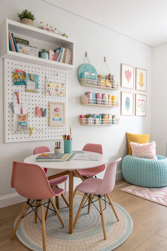 organized vibrant wall decor