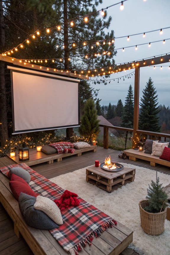 outdoor festive movie experience