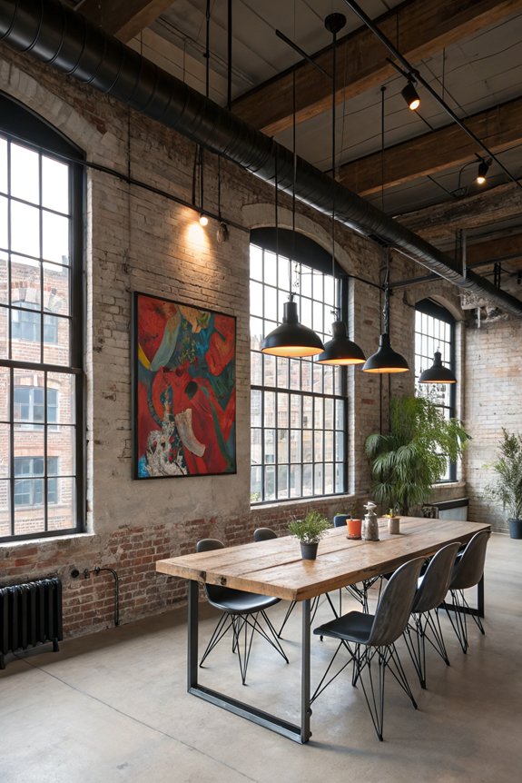 oversized art enhances dining