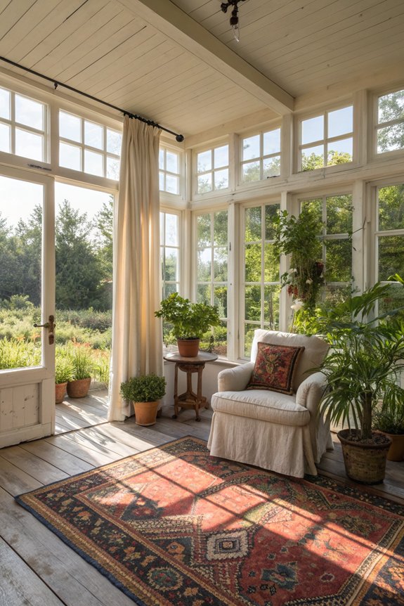 patterned rugs enhance ambiance