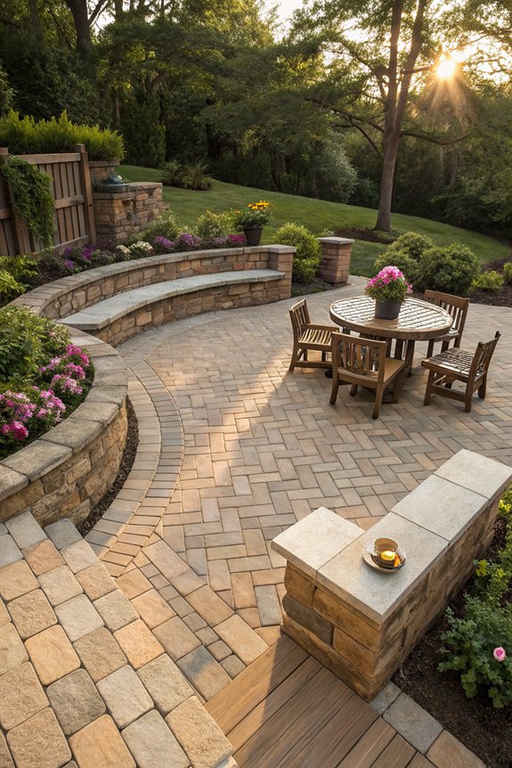 paver benches enhance patios