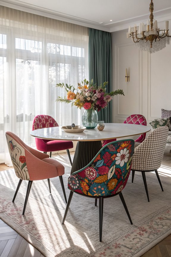 playful patterned dining decor