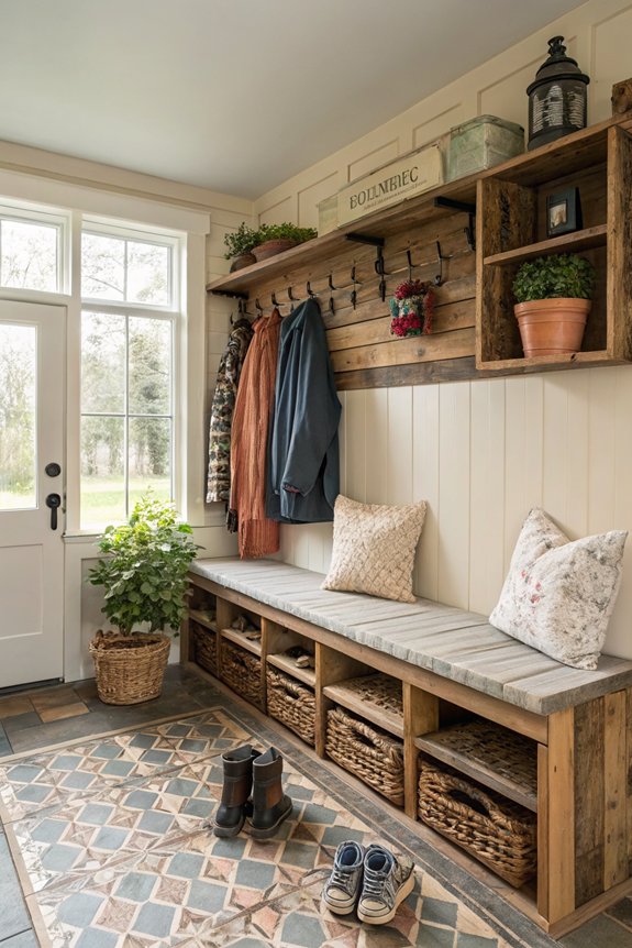 repurposed materials for mudroom