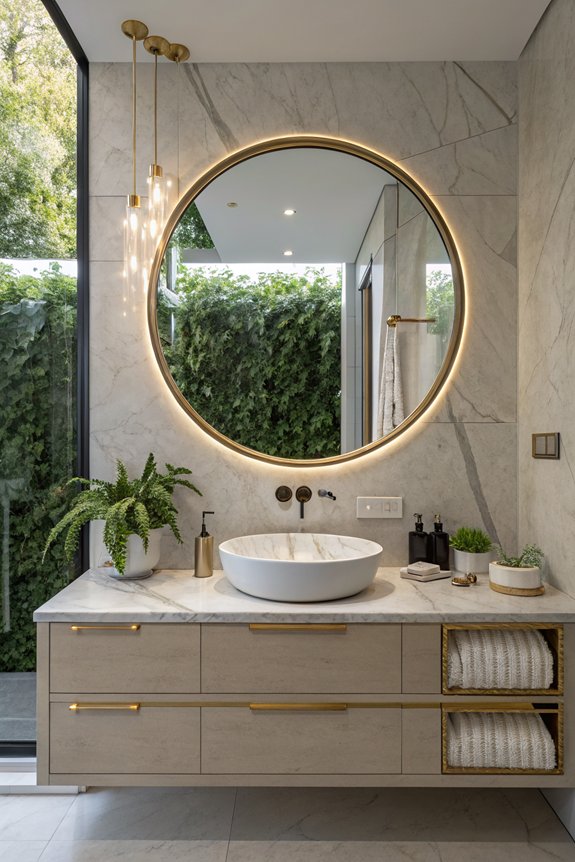 round mirrors enhance elegance