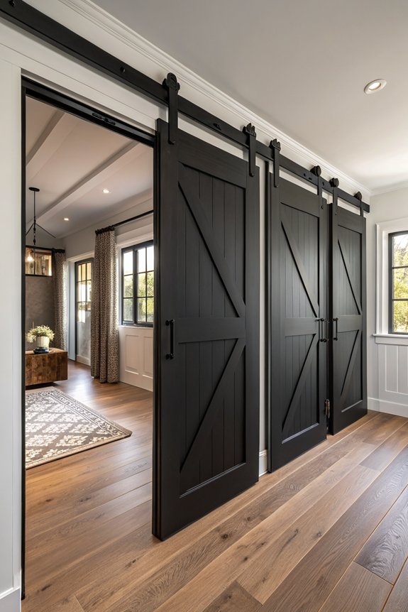 rustic black sliding doors