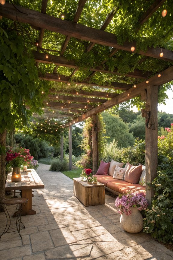 rustic pergola for gatherings