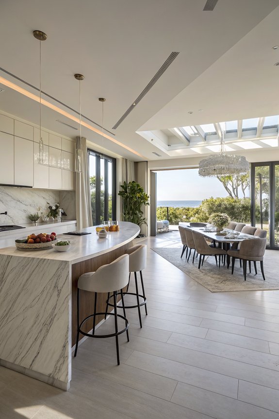 seamless kitchen living connection