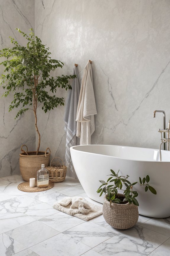 serene minimalist bathroom elements