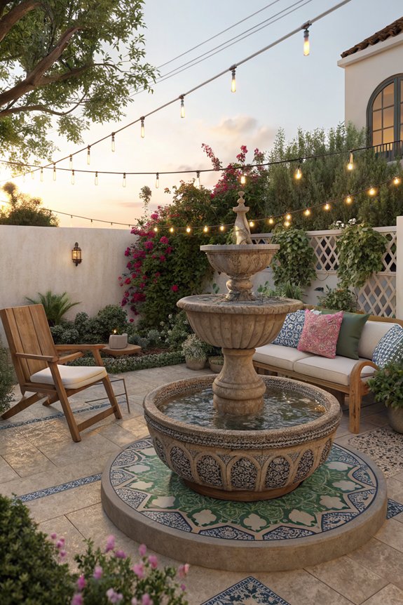 serene patio fountain installation