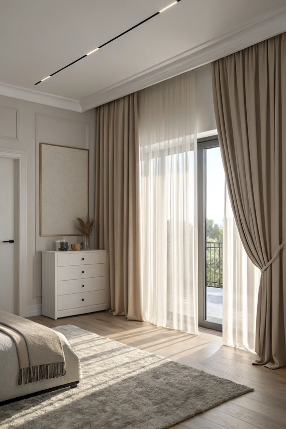 sleek curtain closet designs