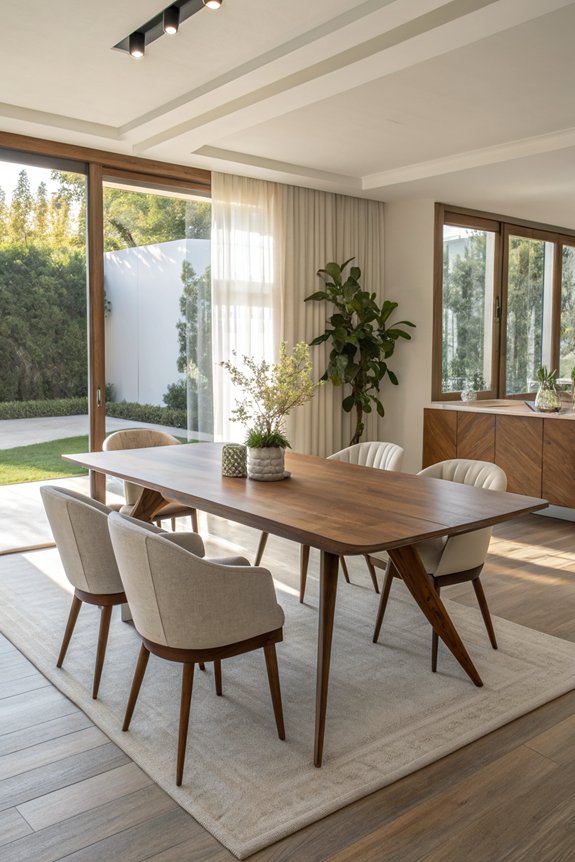 sleek minimalist dining tables