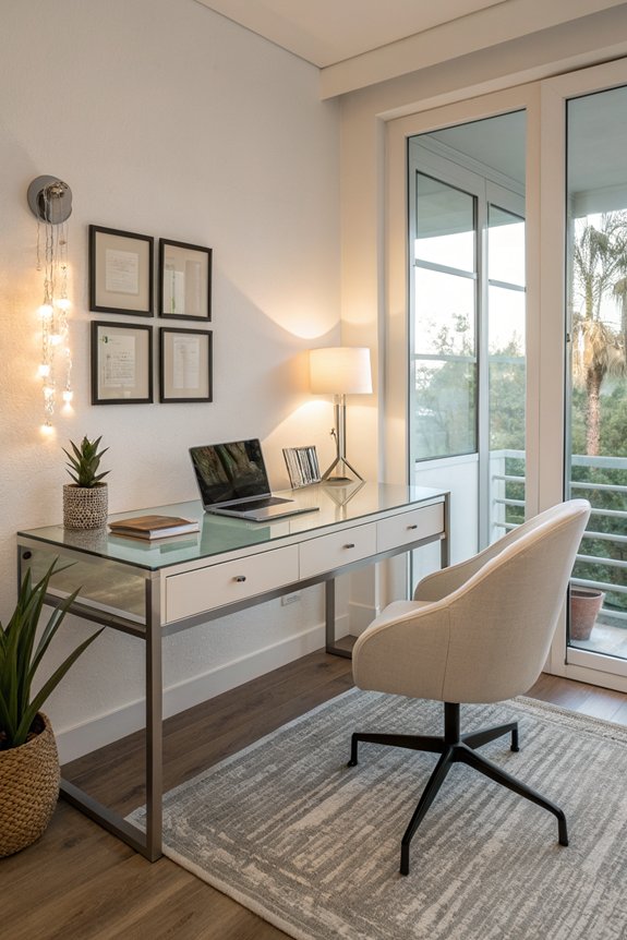 sleek minimalist glass desks