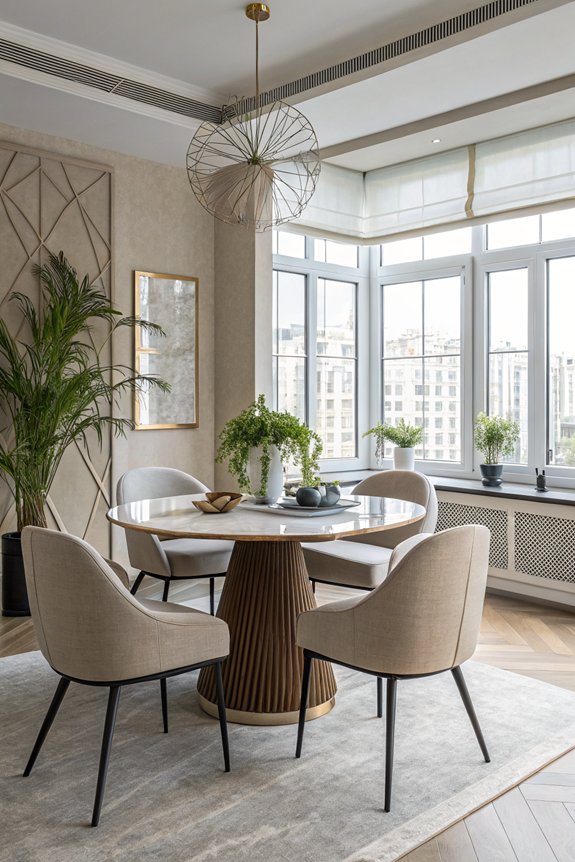 sleek modern minimalist dining