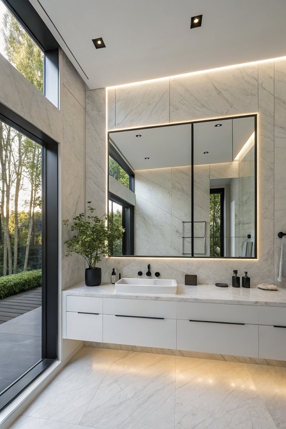 sleek modern minimalist mirrors