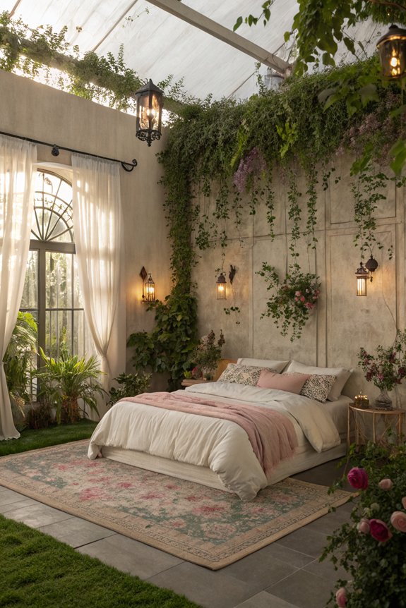 soft lighting garden bedroom