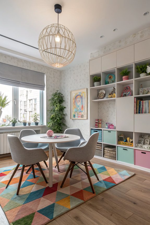 sophisticated playroom dining decor