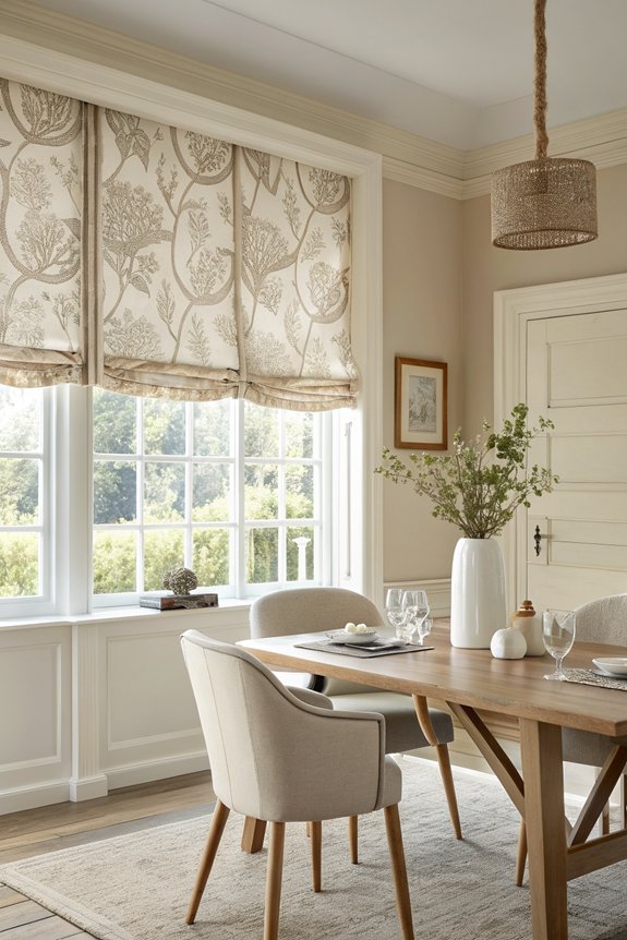 sophisticated roman shades dining