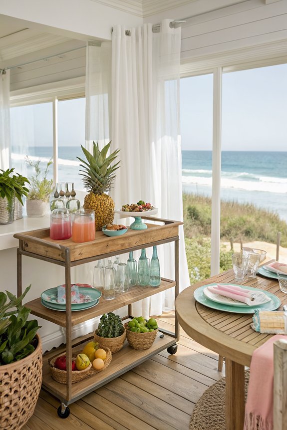 stylish beach bar cart