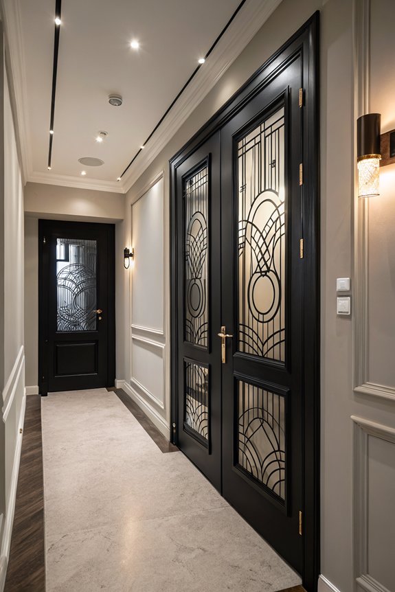 stylish black glass doors