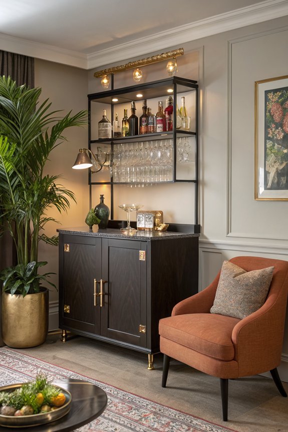 stylish mini bar setup