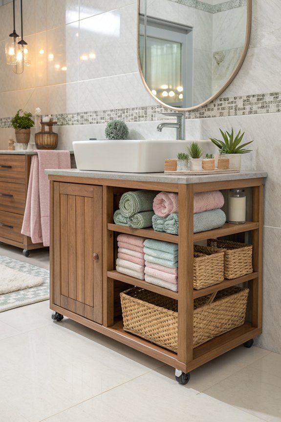 stylish mobile linen storage