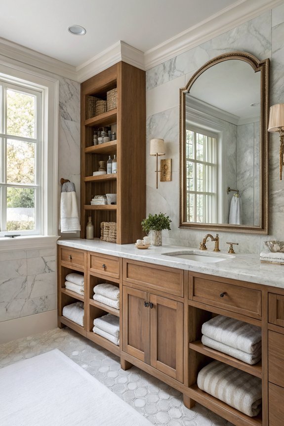 stylish open shelving cabinets