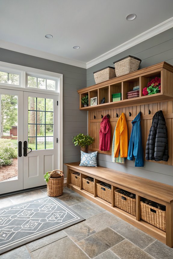 stylish organized mudroom access
