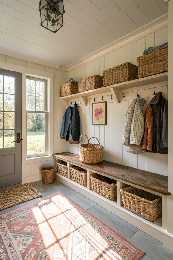 stylish organized mudroom storage