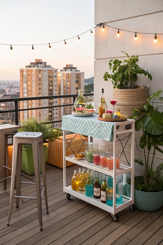 stylish outdoor cocktail setup