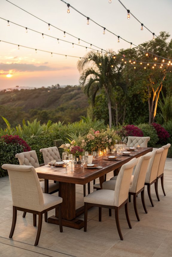 stylish outdoor tall dining