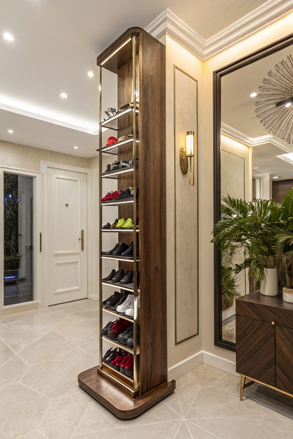 stylish vertical shoe storage