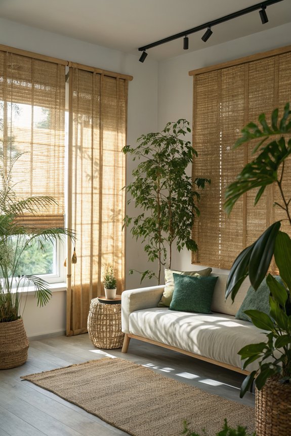 sustainable bamboo curtain decor