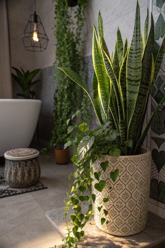 textured plants for bathrooms