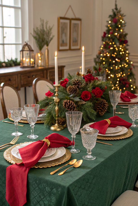 traditional red green decor