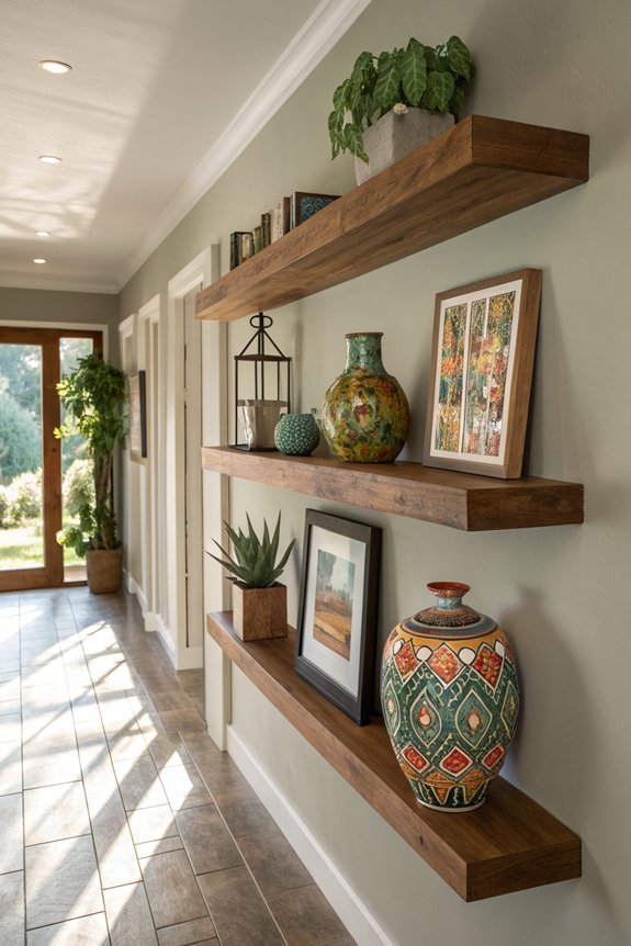 transform hallways with shelves