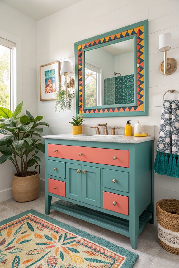 vibrant accents for bathrooms