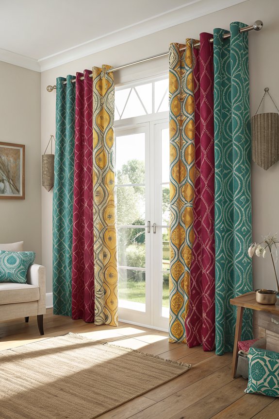 vibrant patterned curtain transformation