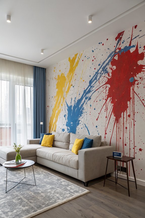 vibrant splatter painting techniques