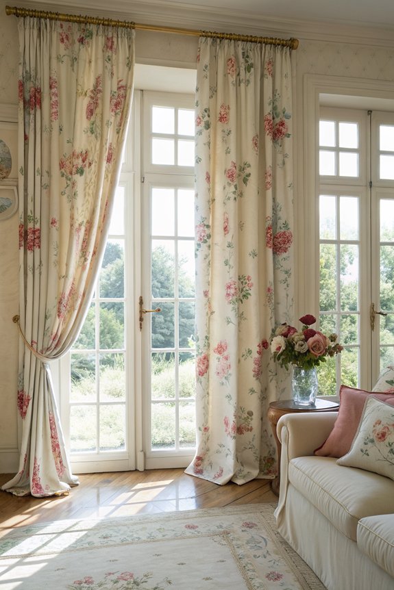vintage floral curtain elegance