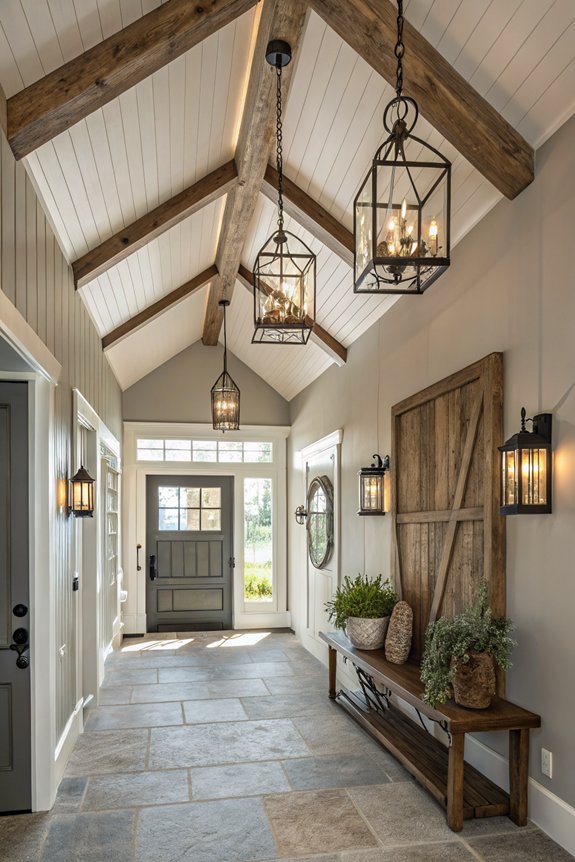 vintage lanterns as chandeliers